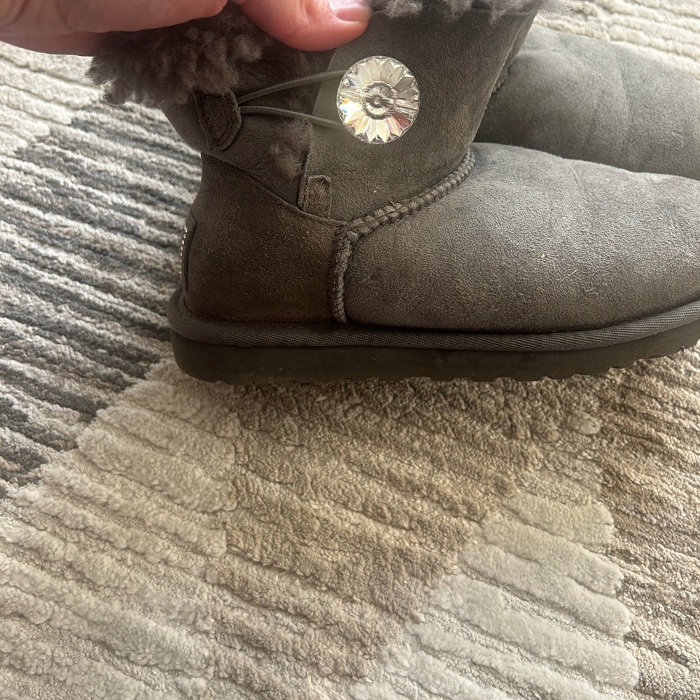 Ugg Gray Shearling Button Boots - image 5